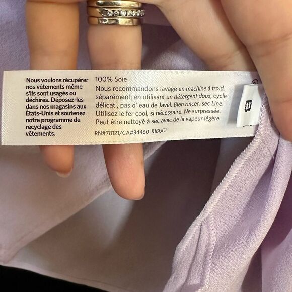 Eileen Fisher Silk Georgette Crepe Top Blouse - Picture 4 of 6